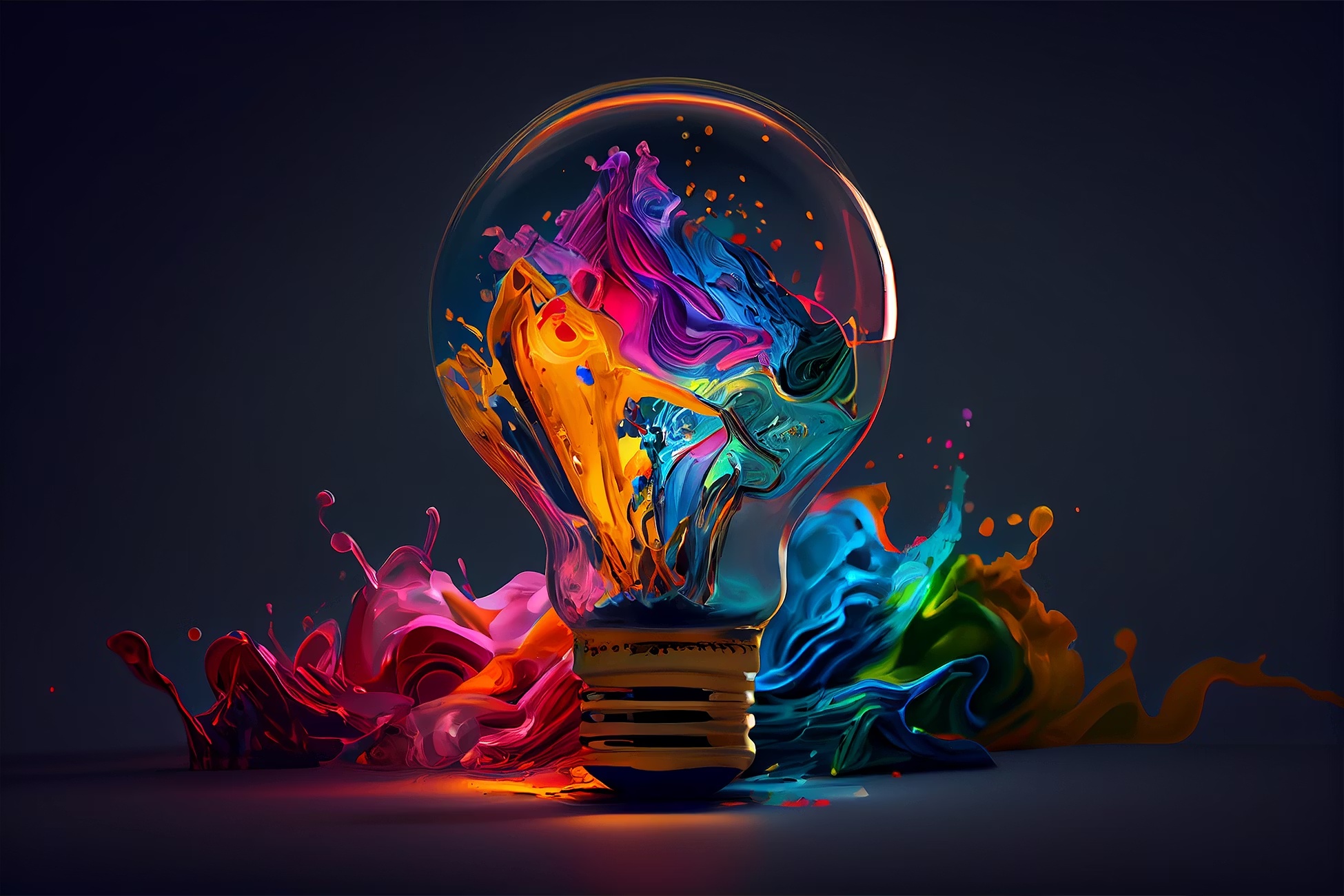 Colourful creative artwork shaped as an illuminated idea